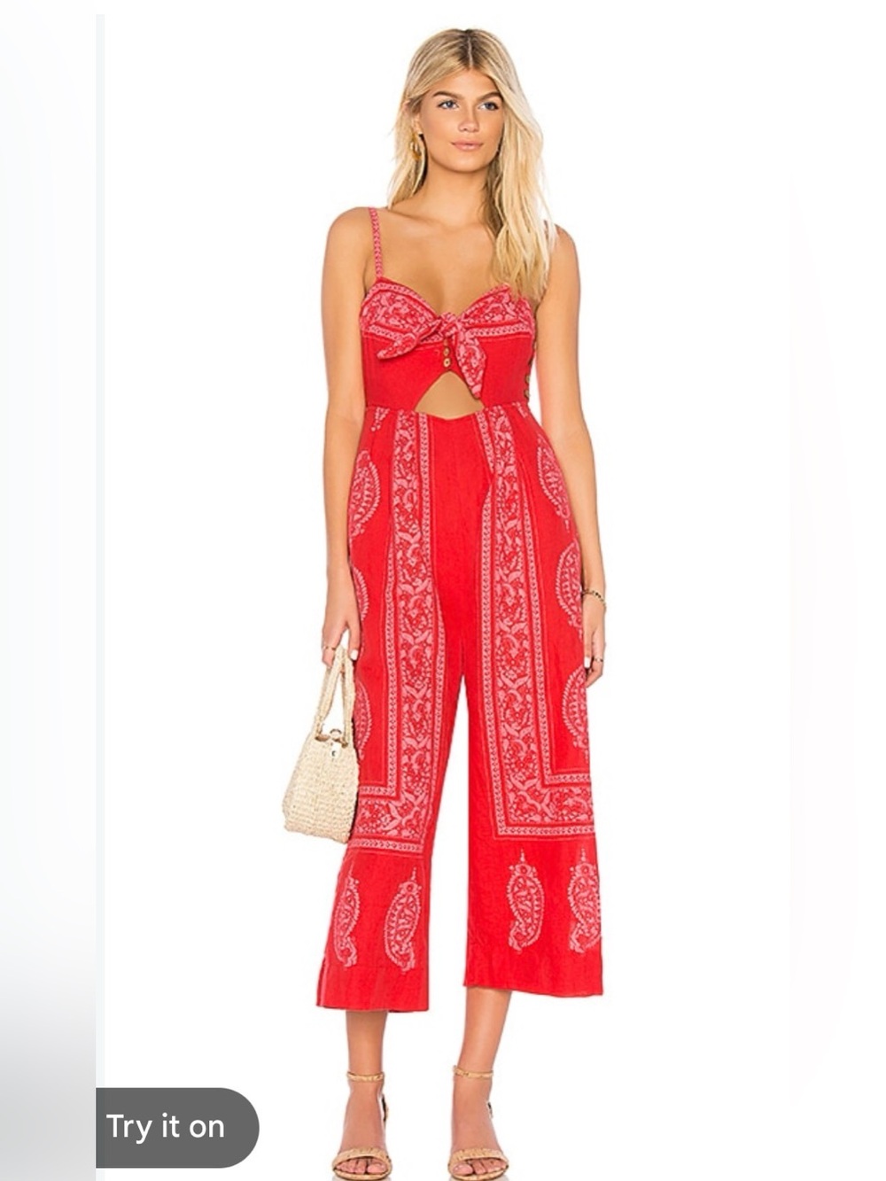 Free People Feel The Sun Jumpsuit Red Size 2